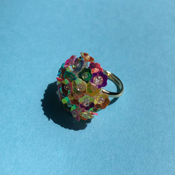 虹色お花畑の指輪 2枚目の画像