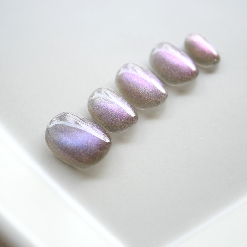 奥行きブルーのうるうるマグネットネイル◇ネイルチップ【casual-No.32  