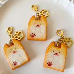 ♡フレンチデニッシュトースト♡こいぬハムフェイクフードチャーム樹脂粘土