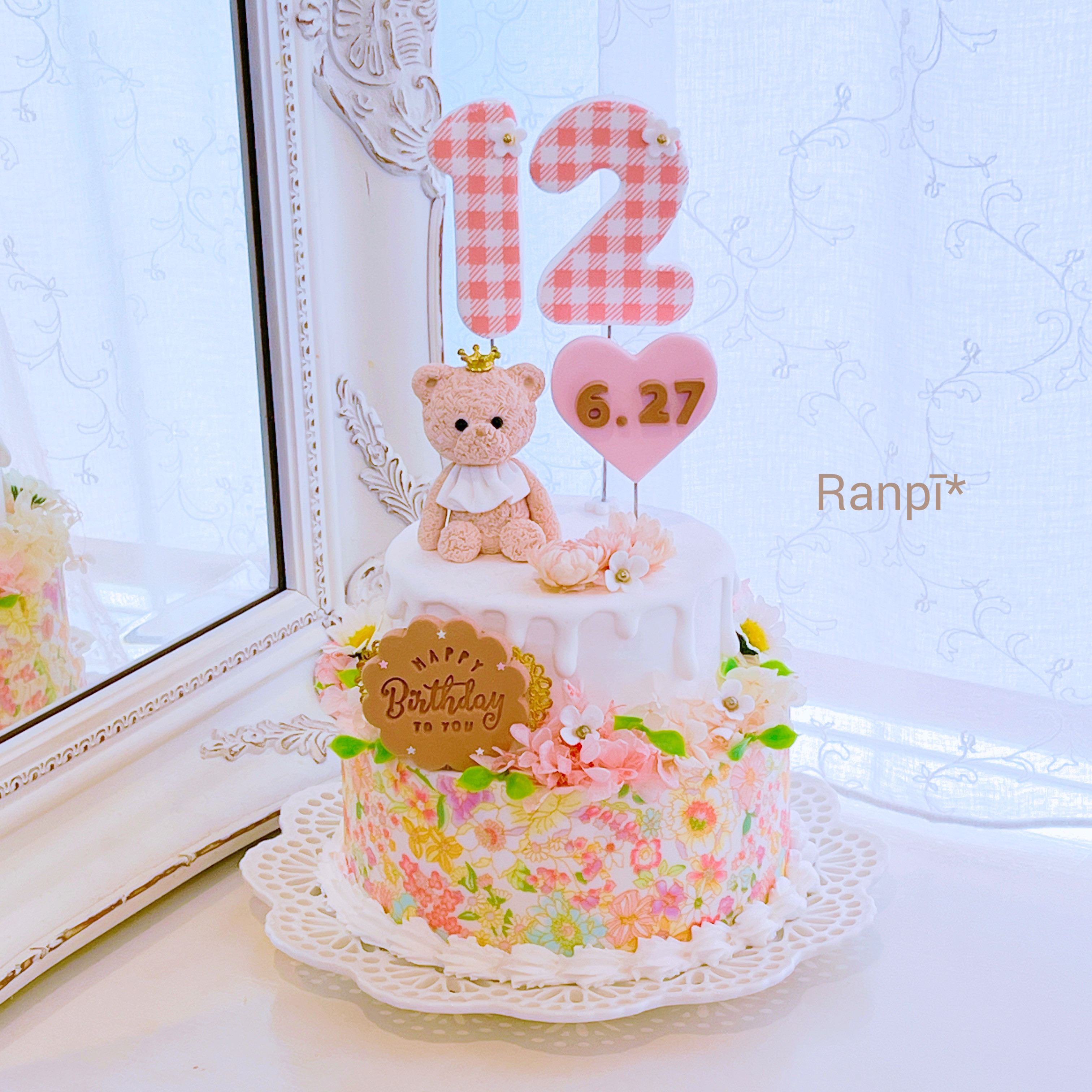 クレイケーキ*クレイクリームケーキ*お花畑