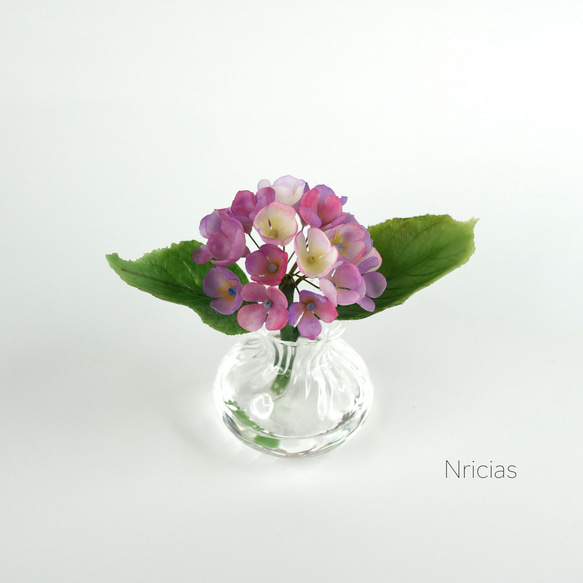 紫陽花 クレイフラワー 短い ピンク ✿ NO,A1-P2SS 人造花