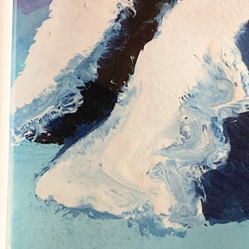水彩画【雪山】原画A5サイズ 額付 一言ポエム 絵画 アーティスト