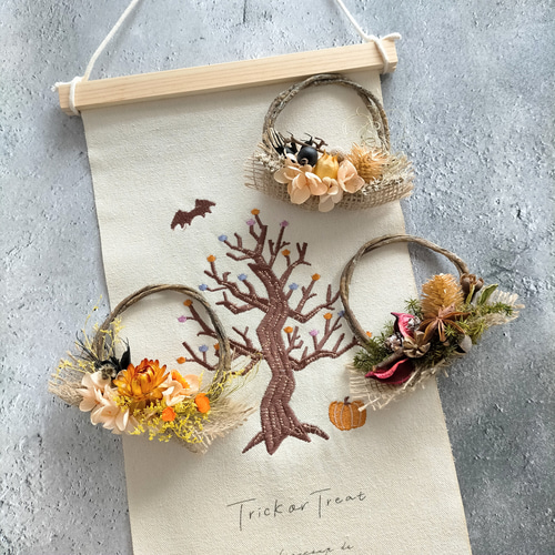 ハロウィンタペストリー＆ミニリース No.49 選べるリース ハロウィン