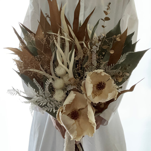 ブラウンゴールドのブーケ ブーケ violaflower 通販 16152798｜Creema