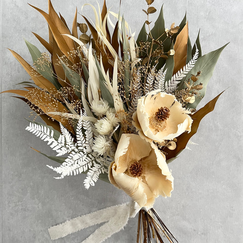 ブラウンゴールドのブーケ ブーケ violaflower 通販 16152798｜Creema