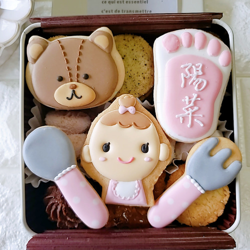 出産祝いクッキー缶(女の子) クッキー CAN-tasticcookies! 通販