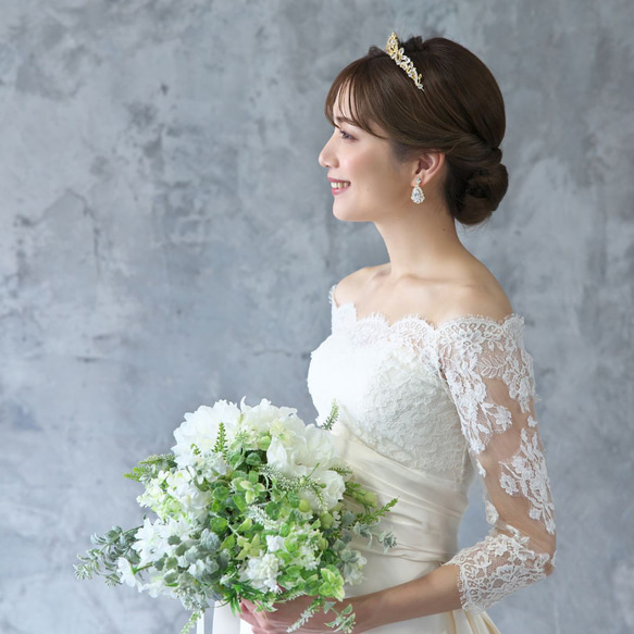 フローラルトレリスジルコニアティアラ(RT-45)|花嫁 結婚式 挙式 ウェディング ブライダル 低い ヘアアクセサリー 15枚目の画像