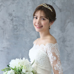 フローラルトレリスジルコニアティアラ(RT-45)|花嫁 結婚式 挙式 ウェディング ブライダル 低い ヘアアクセサリー 13枚目の画像