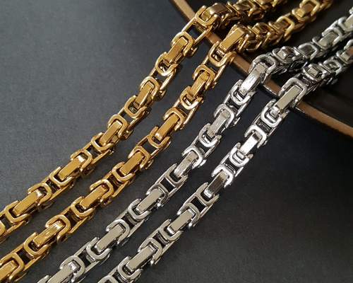 メキシコ製 無銘 50cm 50g シルバー925 変則的なビザンチンチェーン