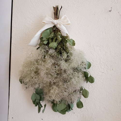 ホワイトスモークツリーのスワッグ No.2⤵️値下げ スワッグ GREEN