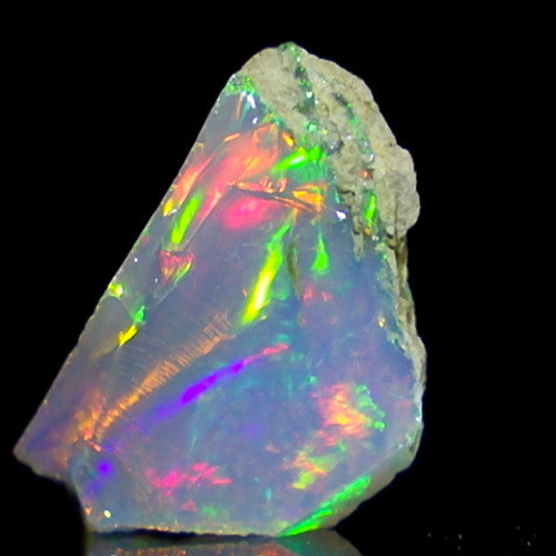 ☆ギラギラ遊色☆オパールの原石☆2.00ct/13.9mm☆天然石蛋白石☆鉱物