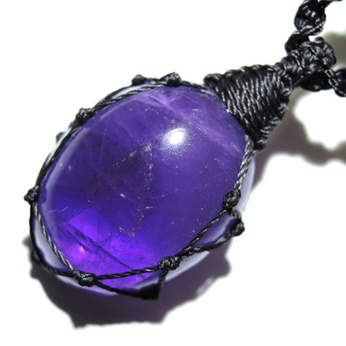 ☆ふっくらアメジスト32ct☆天然石紫水晶ネックレスハンドメイド