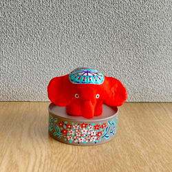 サーカスの人気者 象【手作り人形】【置物】 立体・オブジェ まるすえ