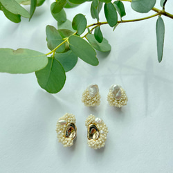 ビーズ刺繍アクセサリー/ビーズアクセサリー/イヤリング/入園式/入学式/結婚式/ウェディング/セレモニー/小ぶり/ピアス 7枚目の画像