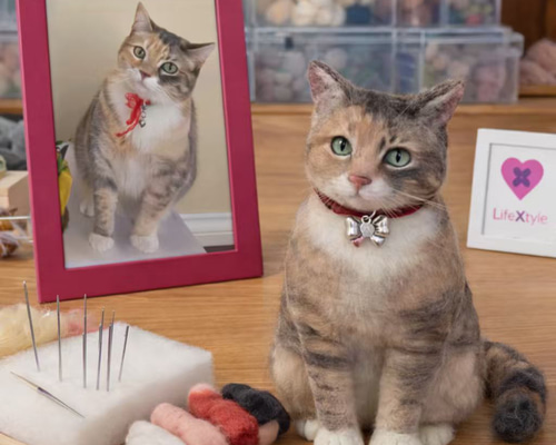 羊毛フェルト 猫 オーダーメイド｜うちの子 記念品 リアルドール 羊毛