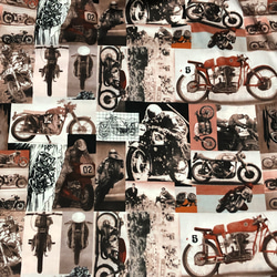 バイク柄 タックギャザースカート　bike （USA生地） 4枚目の画像