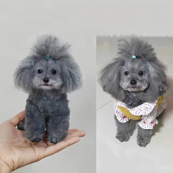 【オーダーメイドペット】羊毛フェルト、うちの子　犬ぬいぐるみ、フェルト犬、羊毛犬、肖像画、犬猫人形 プレゼントやギフトに 100% 模様