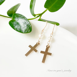 ＊1点限り＊14kgf pearl × cross pierce 5枚目の画像