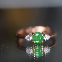 ARG23-176 宝石質 氷種 天然ミャンマー産 黄翡翠 本翡翠 指輪 シンプル