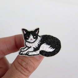 刺繍　ブローチ  ハンドメイド　エキゾチックショートヘア　猫 ねこ エキゾチック エキゾチックショートヘアー 刺繍 猫ブローチ