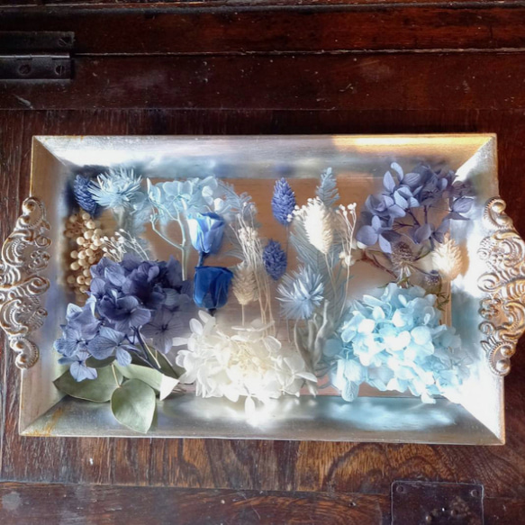 涼し気カラー・ハーバリウム花材・花材セット(箱大) プリザーブド 