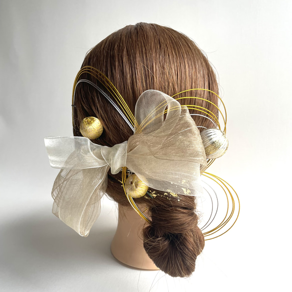 小さな星が綺麗シフォンチュールリボンヘアアクセサリーチュチュ