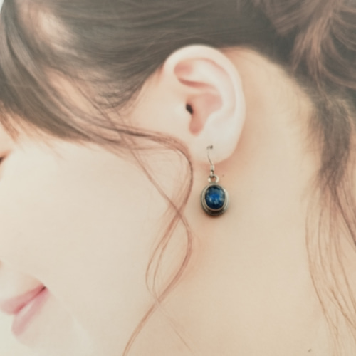 シルバーシャインムーンストーン　ハンドメイド　ピアス　天然石　イヤリング ムーンストーンコンビ〟天然石ピアス シルバー925/レディース