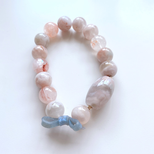 7-128】桜メノウとピンクマニカラン水晶の内包されたキラキラが美しい