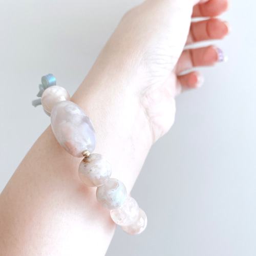 7-128】桜メノウとピンクマニカラン水晶の内包されたキラキラが美しい