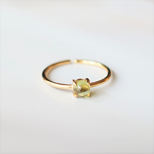 ペリドットAAA 一粒リング＊ silver925／8月誕生石／指輪／4mm