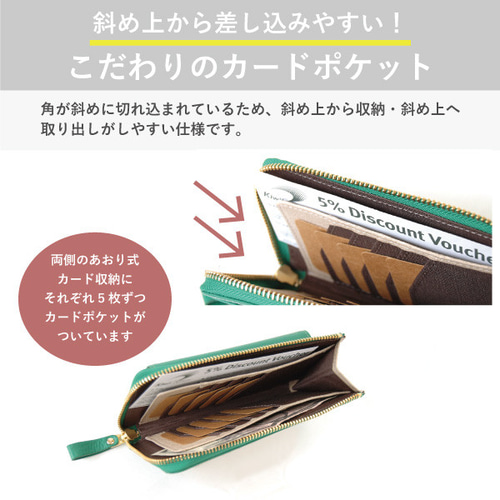 L字ファスナー　ロロマレザー　コンパクト財布 （M）本革 mononogu 長財布 もののぐ レディース 本革 L字ファスナー 日本