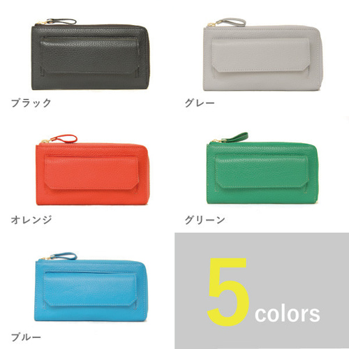 刻印可】マルチに収納！L字ファスナー本革長財布 キーチャーム付