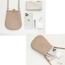 ミトンポシェット 【 ヌバックレザー 】 くすみカラー ハンドバッグ 本革 HZ10K 12枚目の画像