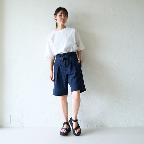 minedenim ヒッコリー セミワイドベイカーショートパンツ 1 セットアップセブン SETUP7 ベーシック オーバーサイズ ベイカー