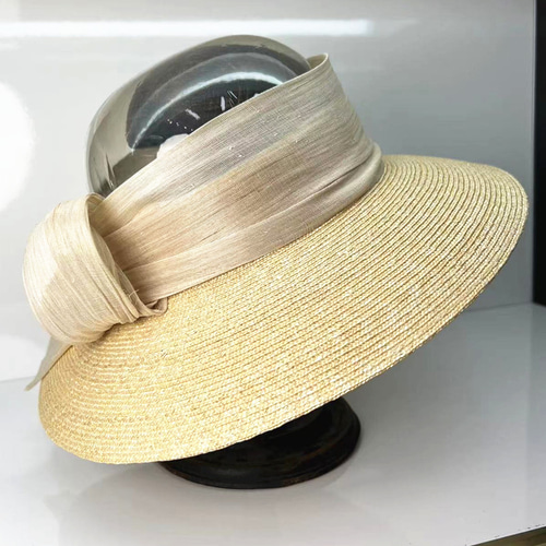 グッチゴールド 麦わら帽子 すぐ届く！GUCCI ボウ付き ストローハット 麦わら帽子 (GUCCI