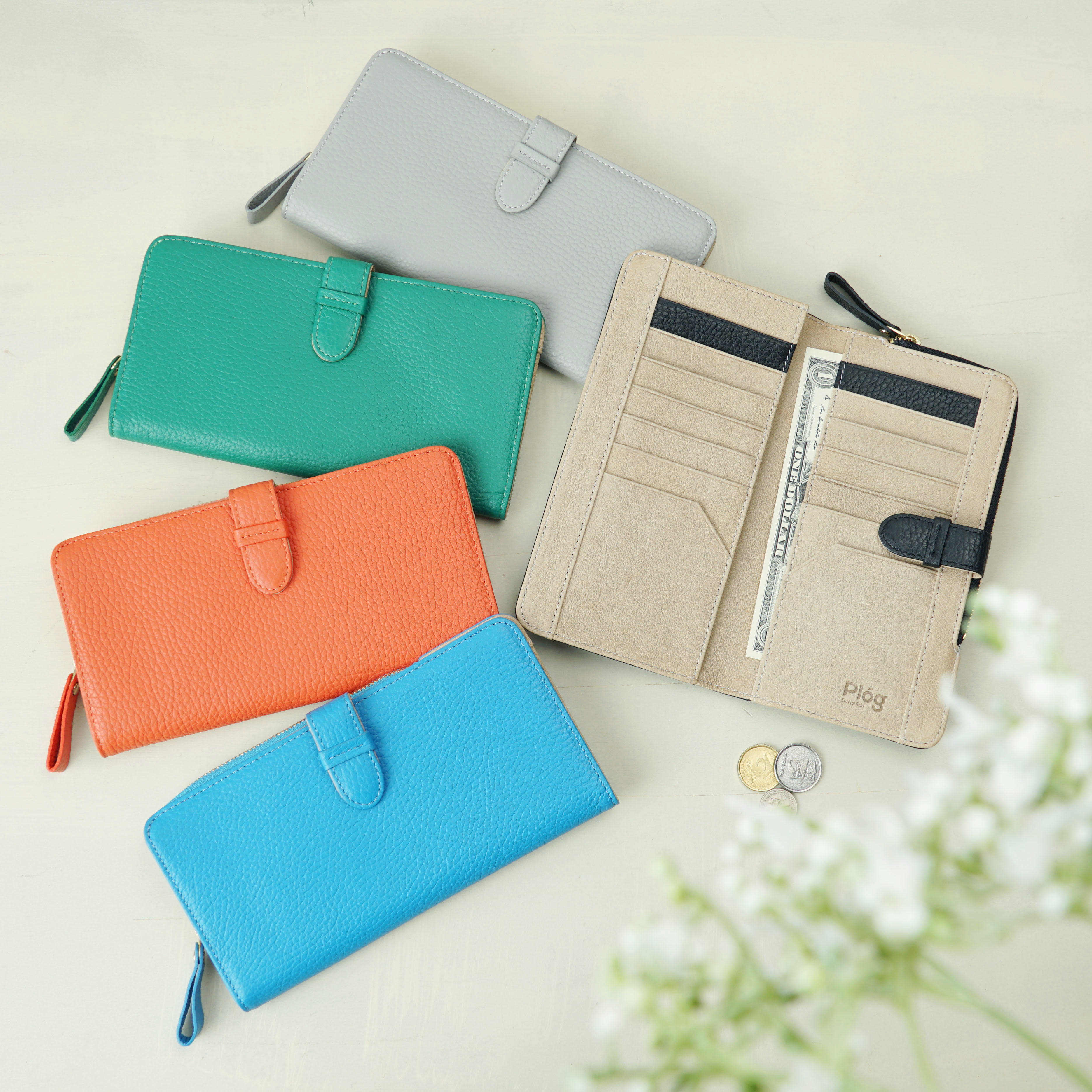 【刻印可】ブックタイプでカードが見やすく14枚！スマホが入る長財布 バーティカルウォレット シュリンク MJ6126