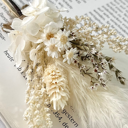 ＊Natural＊ふわふわホワイトスワッグ♡ドライフラワースワッグ Natural＊ふわふわホワイトスワッグ♡ドライフラワースワッグ