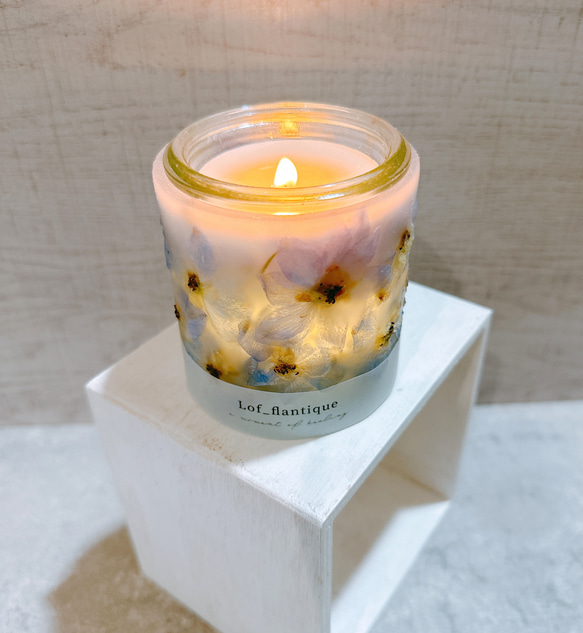 Botanical flower candle 人気のデルフィニウム‼︎ LEDティーライトキャンドル付き 送料無料 6枚目の画像