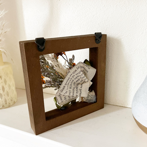 1点限定販売☆インテリア ドライフラワー フレーム 壁掛け 置物 木製