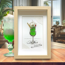 シーグラスアート『 雨があがったら•*¨*•.¸♬︎Cocktail』 海辺のカクテル1〉シーグラスアート その他アート moon 通販