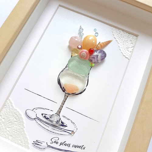 フルーツパフェ〉シーグラスアート その他アート moon 通販 16156478