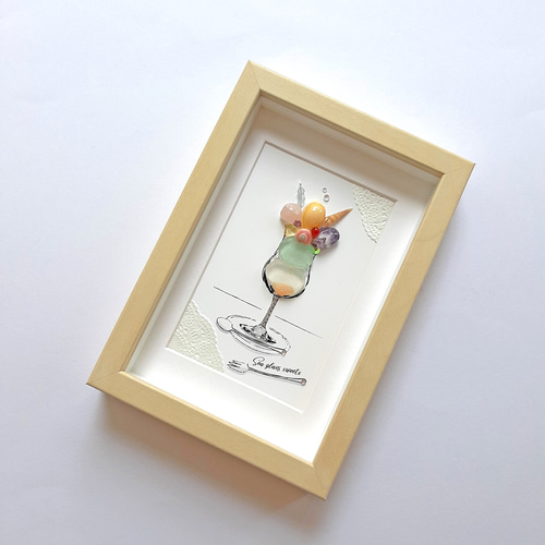 フルーツパフェ〉シーグラスアート その他アート moon 通販 16156478