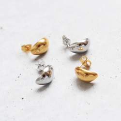 [Choose] 迷你 Beans 半圈耳環手術不鏽鋼耳環 第4張的照片