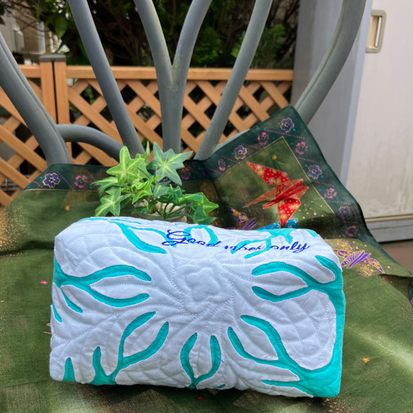 パンの木の大きめポーチ　受注製作 4枚目の画像