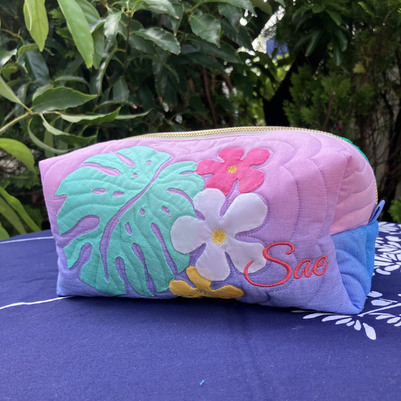 パンの木の大きめポーチ　受注製作 7枚目の画像