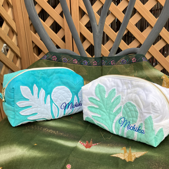 パンの木の大きめポーチ　受注製作 6枚目の画像