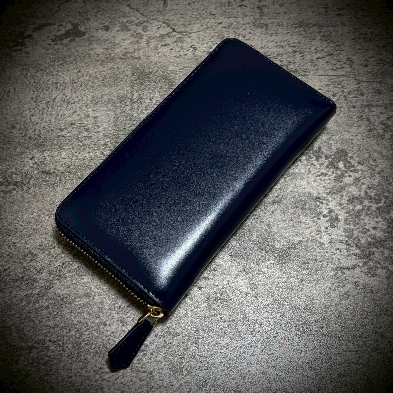アンティークガラスレザー 長財布 カード１４枚 大容量 ネイビー 紺 革財布 牛革 本革 プレゼント ギフト ラッピング