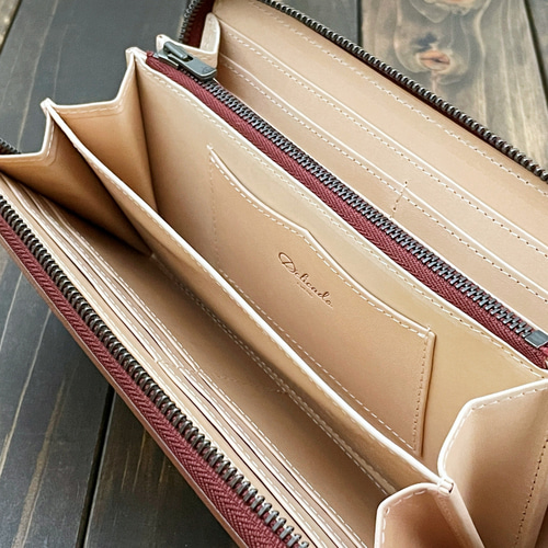 ROCADO ロカド シェルコードバン 長財布 レッド イタリア ヌメ革