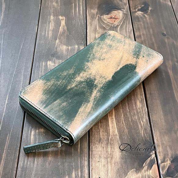 ROCADO ロカド シェルコードバン 長財布 グリーン イタリア ヌメ