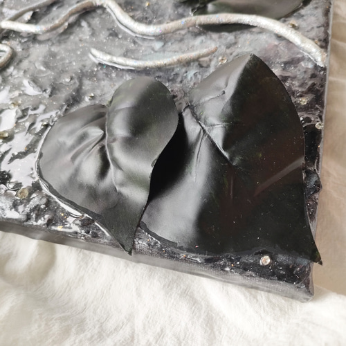 14 Woman✨ ブラック ラメ 黒 レジン ストーン F3 A4 立体 3D 壁 粘土